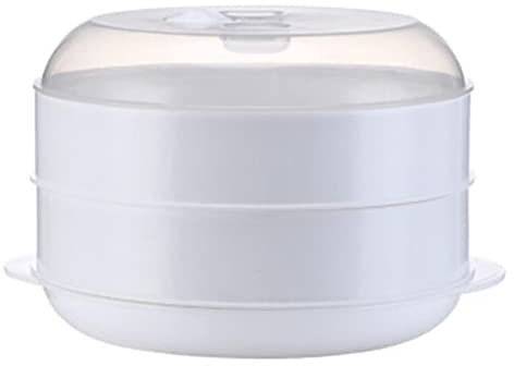 Vaporiera per Microonde Piroscafo in plastica a vapore da forno a onde(Double layer)