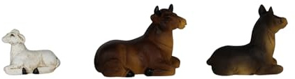 ZICOM Krippenfigurenset Ochs, Esel, Schaf Haifa barock geeignet für 8cm Figuren Polyresin handbemalt
