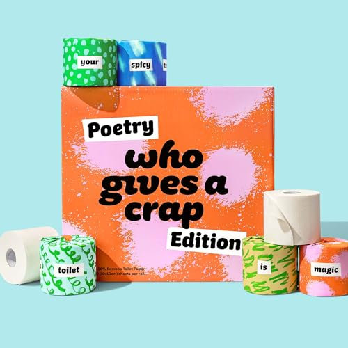 Who Gives A Crap | Poetry Limited Edition 100% Bamboo Toilet Paper, 48 Rolls, 370 Sheets, Renewable & Sustainable Bamboo, Soft & Strong, Tree Free