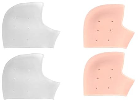 4 Talloniere in silicone, inserti traspiranti per tallone, protezione del tallone per scarpe, sollievo per tallone, dolore al tallone, screpolature secche, bianco/colorato