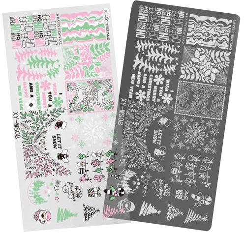 Nails Art Stamping Plates Christmas Series Nails Template Snowflake Nails Stencil Stamp Nails Art Tool For Nails Salon