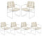 COLAMY Modernes Essstuhl-Set 6er, Knopfgepolsterter PU-Leder-Esszimmerstuhl mit Metallbeinen für Zuhause/Wohnzimmer/Büro/Esszimmer, Beige