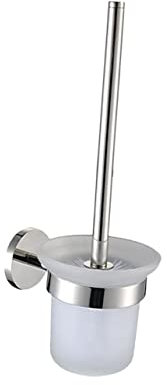 Hemobllo Brosse De Toilette Murale avec Support Acier Inoxydable Et Porte Verre pour Salle De Bain Design Économiseur Espace
