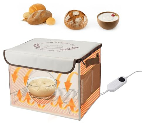 Ambesty Scatola per la Fermentazione del Pane, per Pane con Riscaldamento e Sensore di Temperatura NTC, Catola Lievitatore per Impasti per Casa Panes Pizza Yogurt