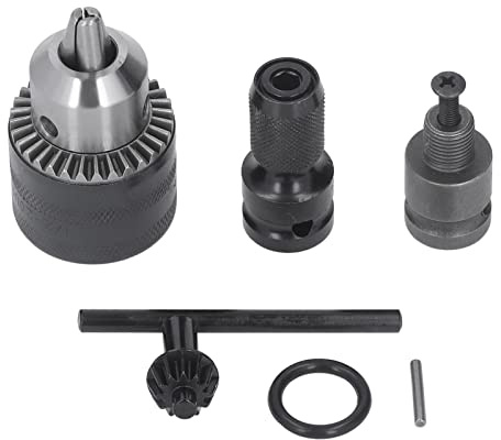 3 Jaw Drill Chuck Heavy Duty High Carbon Steel Rustproof Chrome Coating for Impact Wrench Conversion 1/2in Fittings Drill Press Mill Lathe Wall Stone Drilling Operations