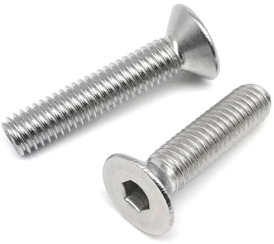 Tornillos de cabeza plana hexagonal de acero inoxidable M1.6, pernos Allen A2-70 304 for carpintería Tornillo de perilla(3mm)