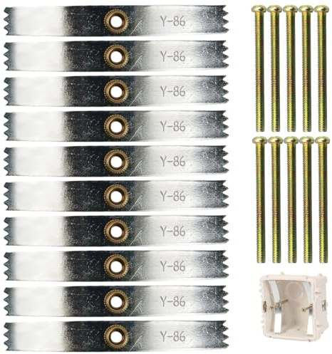 10Pcs Back Box Repair Clip, Adjustable Electrical Wall Box Repair Kit, 86 Type Switch Socket Screw Hooks, Wall Box Repairs Solution, Walls Outlet Cassette Repairer Support Rod Screws