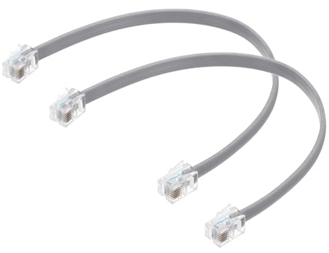 QUARKZMAN 2 Stück Telefonkabel 0 7ft Telefonkabel RJ12 6P6C Männlich Zu Männlich Gerade Verdrahtetes Handset Kabel Für Zuhause Büro Grau