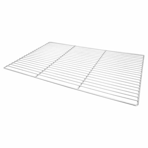 Parrilla plateada de acero inoxidable, 67 x 40 cm, rectangular, accesorio de barbacoa resistente para jardín, terraza, balcón, camping, resistente al calor, fácil de limpiar, conducción eficiente del