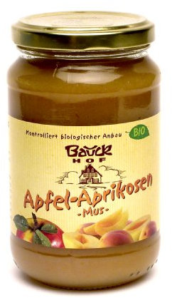 Bauckhof Apfel-Aprikosenmus, 3er Pack (3 x 360 g) - Bio