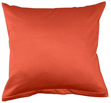 Lorena Uni Classic Mako-Satin Kissen Bezug einfarbig Baumwolle (orange, 80 cm x 80 cm)