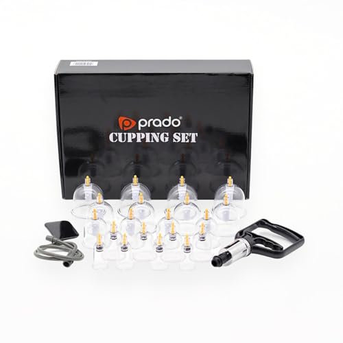 Lot de 20 ventouses en verre et pompe - Akupoint - Thérapie chinoise professionnelle - Avec ventouse - Hijama - Avec pompe magnétique sous vide