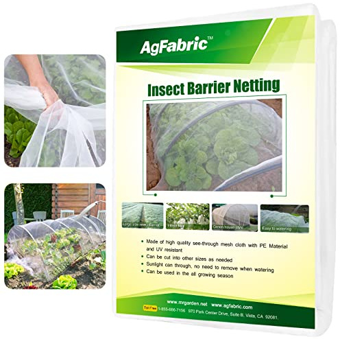 Agfabric Gartennetz, 2 x 4,6 m, Insektenschutznetz und Vogelschutznetz, Pflanzenschutznetz für Garten, Gemüse, Obstbäume und Pflanzen, Abdeckvlies Netz, Weiß