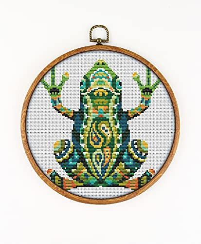 Mandala Frog #K207 Stickpackung | Kreuzstich Muster | Lustige Tiere Kreuzstich Welt | Nadelspitzen-Sets | Stickdesigns | Stichmuster