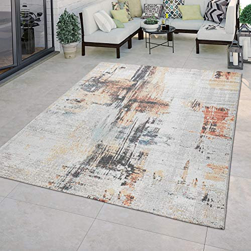 TT Home In-& Outdoor Teppich Küche Wohnzimmer Wetterfest Balkon Vintage Design Abstrakt, Farbe:Bunt 2, Größe:80x150 cm