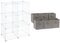 Amazon Basics Estantes de Almacenamiento, Seis Cubos, de Alambre Blanco + Cubos de Almacenamiento Plegables (Pack de 6), Gris