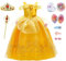 YOSICIL Ragazza Principessa Belle Cosplay Costume Ragazza Compleanno Partito Carnevale Vestiti Abiti Principessa Costumi Vestire Girls Dress Belle Costume Vestito Abiti di Halloween，giallo，100