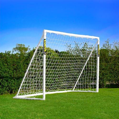 FORZA 8ft x 6ft Football Goal | All Weather uPVC Frame and Durable Net – Optional Target Sheet, Football & Carry Bag - Ideal for Home Gardens & Clubs (Goal Only)