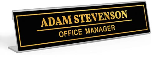 Printtoo Plaque De Nom De Bureau Personnalisé Jolie Classique Accessoire De La Plaque D'Administration De Bureau Acrylique Personnalisé 2x10 Pouces