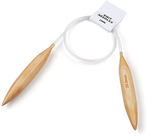Coopay Rundstricknadel 80 cm, 25 mm Holz Stricknadel Rundstricknadeln Nadelspiel