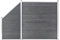 Hommdiy Zaunelement Gartenzaun Sichtschutzzaun Lamellenzaun Windschutz Zaun Windschutzzaun Terrasse Stecksystem Lärmschutz WPC Zaun-Set 1 Quadrat + 1 Schräge 273x186 cm Grau