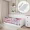 Kids Collective Kinderbett 80x160 | 80x180 | 90x200 cm mit Matratze, Rausfallschutz, Schublade & Lattenrost in weiß rosa 80x160 cm Mädchen Bett Skandi Herz | von 3. bis 10. Lebensjahr