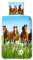 Traumschloss Renforcé Bettwäsche »Horses«, Pferde, Wiese, grün, 135x200 & 80x80, 100% Baumwolle, atmungsaktiv & weich, Kinderbettwäsche-Set mit Reißverschluss bestehend aus Kissen und Bettbezug