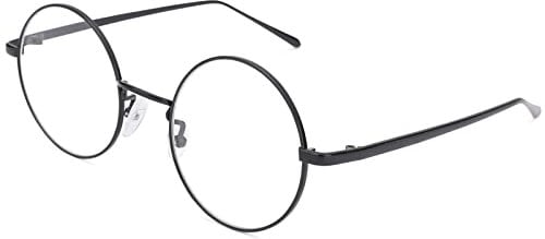 COASION Classic Round Metal Clear Lens Glasses Frame Unisex Circle Eyeglasses