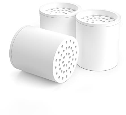 Rainsworth Cartuccia di Ricambio 20 Stadi per Filtro Doccia, Set di 3 Cartucce Filtro ad Alto Rendimento, Filtro di Ricambio Universale per Soffione Doccia per addolcire l'acqua dura