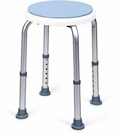 Tabouret de Douche pivotant à 360°Hauteur réglable Aide à la Douche siège de Bain antidérapant en Aluminium pour Personnes âgées, Femmes Enceintes