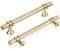GUWINA 6pcs 128mm Gold T Bar Kitchen Cupboard Handles, Elegant Matte Golden Wardrobe Door Handle, Zinc Alloy Solid Drawer Pull Handle for Cabinet Furniture Sideboard, Furniture Handle with Screws