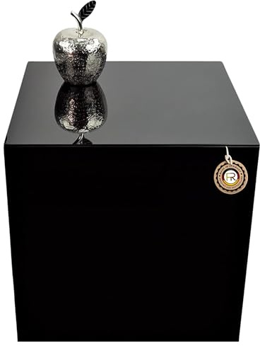 Table d'appoint, table basse, table à roulettes, verre blanc ou noir, différentes tailles (noir RAL9005, 500 x 500 x hauteur 430 mm)