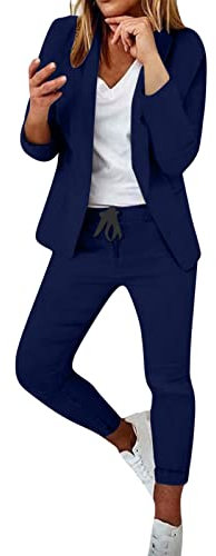 Hosenanzug Damen Gutschein Elegant Business Anzug Set Hosenanzug Blazer Hose 2-teilig Anzug Karo Einfarbig Zweiteiler Sale Angebote Slim fit Festlich Sportlich Hosenanzug Streetwear Partykleidung