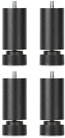 MagiDeal 4 Pièces M10 Filetage Pieds de Cadre de Lit Pieds de Support de Meubles Pieds de Table de Remplacement Robustes Pieds de Canapé M10 pour Armoires de, noir 25cm