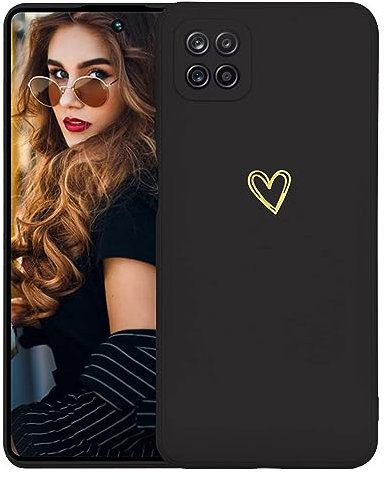 Kaywzo Hülle für Samsung Galaxy Note 10 Lite,Weich TPU Silikon Handyhülle mit Herzmuster,Minimalismus Design,Ultradünn Mädchen Stoßfest Kratzfeste Schutzhülle Case Cover,Schwarz