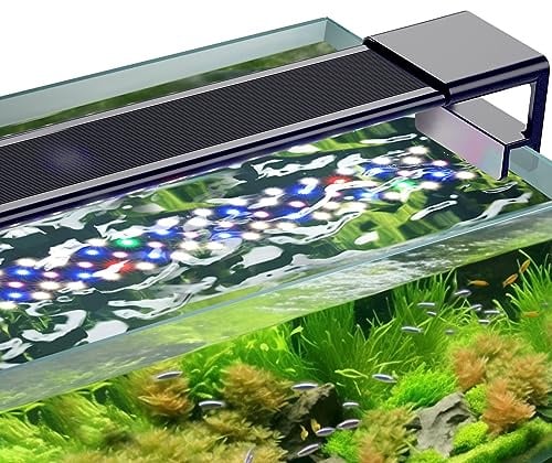 hygger Clip On Aquarium Light, Full Spectrum LED Aquarium Light, 14W 24/7 Lighting Fish Tank Light with 10 Colors, Adjustable Timer,3 Modes for 30-45cm Planted Tank