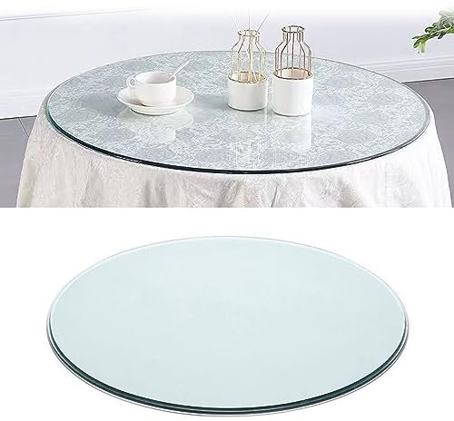SAGIDAR Rund Tischplatte Glasplatte, Transparent, Modern, 8mm Dicke, 350mm bis 1000mm Durchmesser, Für Bürotisch, Esstisch, Couchtisch uvm.