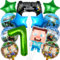 Pixel Luftballon Geburtstagsdeko 7 Jahre, 13 Stück Miner Gamer Kindergeburtstag Mitgebsel Jungen 7, Luftballon Geburtstag 7 Jahre Jungen Gamer Luftballon Deko Geburtstag Party Mitgebsel Luftballon