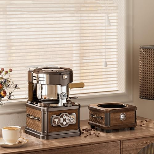 Retro Coffee Roaster,700W 150g Automatic Coffee Bean Roaster Machine for Home Use,3 Baking Modes,8 Baking Level,Built-in Smoke Remover,Bean Shell Separation System,A+Cooler