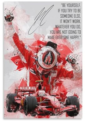 SECOLI Kimi Raikkönen Formula Racer Art Leinwand Poster Dekorative Malerei Wandkunst Bild Druck Moderne Dekoration 50 x 75 cm