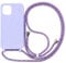 Gieehilry Crossbody Lanyard Phone case for iPhone 12 Mini, Silicone Phone Cover with Adjustable Necklace Strap Soft Belt Neck Cord Lanyard Shockproof Protective Case for iPhone 12 Mini Light Purple