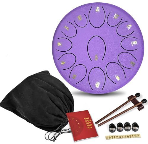 REGIS Steel Tongue Drum 6,8 Zoll 13 Noten Musik-Percussion-Instrument, Musiker-Geschenk für Familie und Freunde