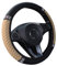 Lenkradbezug Auto,Lenkradbezug Leder,Universal weich bequem Steering Lenkradschoner für Auto Zubehör,Diamant-Lenkradabdeckung Lenkradhülle Sommer Winter Autozubehör Innenraum 37-38cm Beige