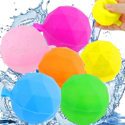 Waofzzn 12 Stück Wasserbomben Wiederverwendbar, Wasserbomben Schleuder Wiederverwendbare Wasserbomben, Wasserballons für Kinder Sommer Draussen
