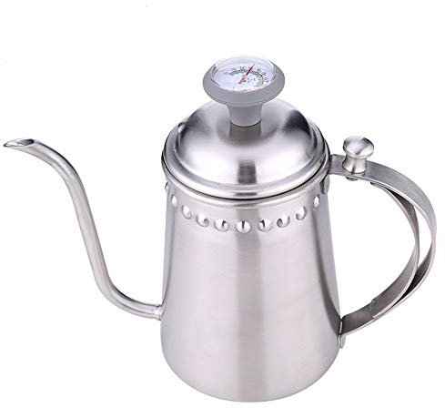 Caffettiera Bollitore per caffè con punzone Rimovibile Tipo Clessidra Bollitore per versare sopra per Home Office Bar Caffettiera in Acciaio Inossidabile 700CC (Colore : Argento, D