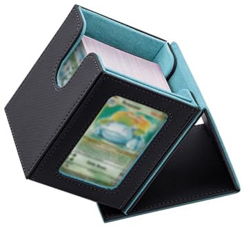 Wigearss Caja de Cartas MTG con Cierre Magnético PU - Almacenamiento para 100+ Tarjetas Magic (Azul Claro)