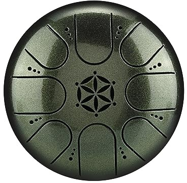 summina 8-Ton-Stahlzungentrommel 5-Zoll-Stahlzungentrommel 8 Noten Handpan-Trommel mit Trommelschlägel Fingerpicks Percussion für Meditation Yoga