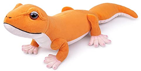 lilizzhoumax Fettschwanzgecko Plüschtier 15.7” Simuliertes Tier Kawaii Gecko Kuscheltier Realistische Plüsch Reptil Spielzeug für Wilde Tiere Geschenk für Kinder Stofftier Geburtstagsgeschenk Orange