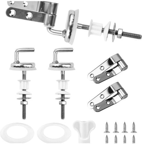 Kit de Fixation Abattant WC,Attaches Charnière Abattant WC,Fixation Cuvette WC pour Les Sièges de Toilette,Charnières de Siège de Toilette,Pièces de Rechange pour Fixation de Siège de Toilette