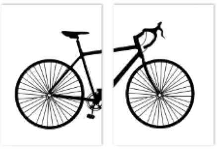 KDOVOXB Schwarz-weißes Fahrrad-Wandkunst-Poster, abstrakte Leinwandmalerei, minimalistische Kunstdrucke, moderne Bilder, Wohnzimmer-Dekor, 30 x 50 cm, ohne Rahmen